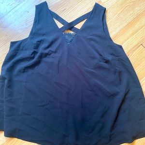 Lane Bryant Black Swing Tank with lace and straps 18